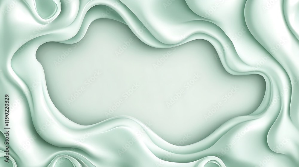 Fototapeta premium Abstract Green Swirling Fluid Design Background