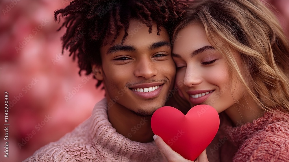 a young couple with a playful smile holds a red paper heart, both are dressed casually in modern, bright clothing. love and relationship, valentine’s day, couple banner a young couple with a playful smile holds a red paper heart, both are dressed casually in modern, bright clothing. love and relationship, valentine’s day, couple banner