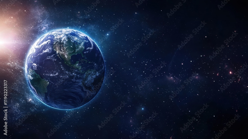 Fototapeta premium Earth from space stunning galactic view concept cosmic environment digital imagery outer space