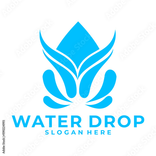 Free Download water splash logo design. Water drop vector logotype. - GFXLoad