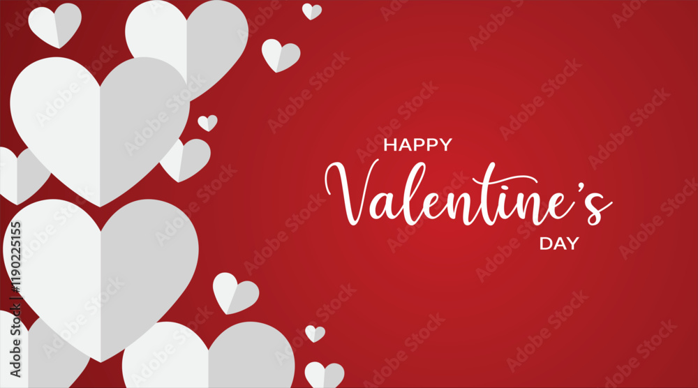 Naklejka premium Valentine's Day poster template flat vector illustration, greeting card, Templates for celebration