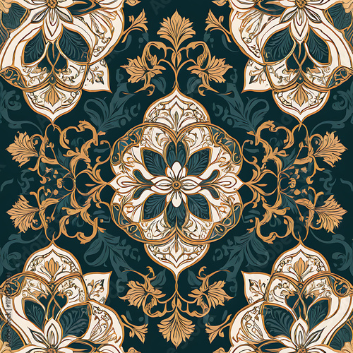 Wallpaper Mural Boho pattern. Ethnic Tribal Argyle Seamless Pattern. Torontodigital.ca