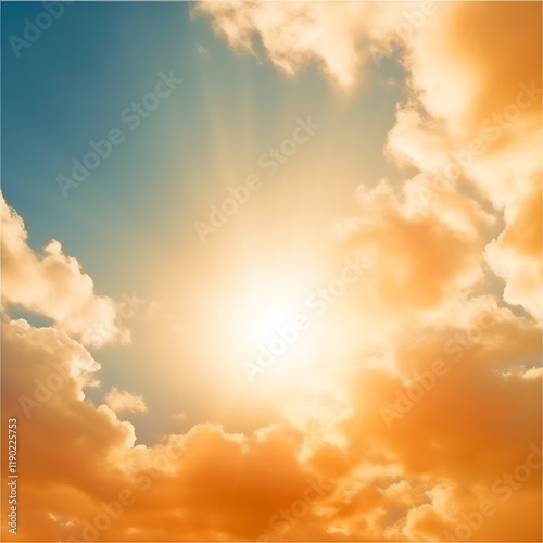 Wallpaper Mural Golden Sunset Clouds Bright Sky Radiance Torontodigital.ca