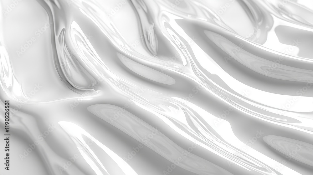 Obraz premium Abstract White Liquid Smooth Surface Swirls
