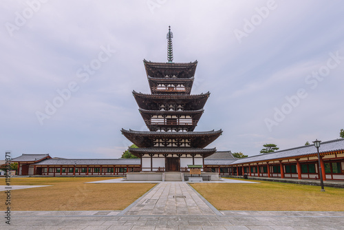Yakushiji Temple in Nara city,Nara prefecture Japan.      It's the most famous and imperial ancient Buddhist Temple in Japan. UNESCO designated as a World Heritage Site.
