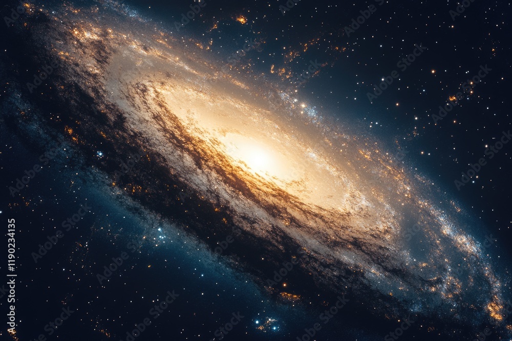 Fototapeta premium Spiral Galaxy with Bright Center