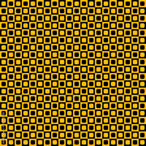 Yellow and black seamless pattern with squares