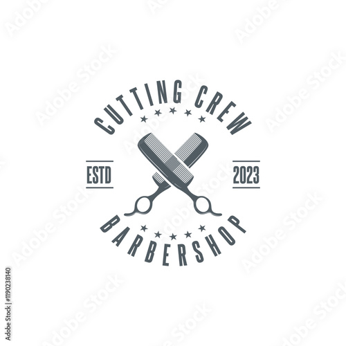 Barber logo, barber shop and business logo design in vector template