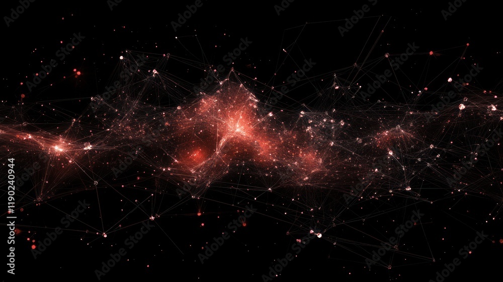 Red Nebula: A Cosmic Dance of Light and Connection