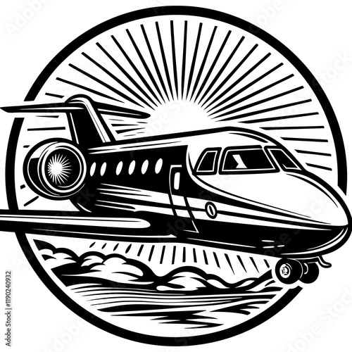 airplane on the white background vector illustration art