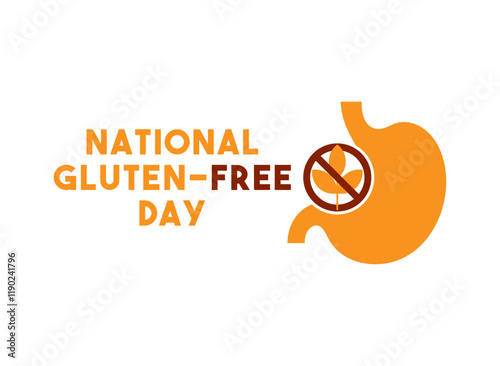 National Gluten-Free Day. Flat design vector. White background. Gluten-Free icon.