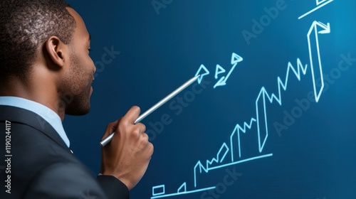 Businessman Presenting Upward Trend Graph