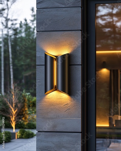 A sleek outdoor wall electic night lamp.