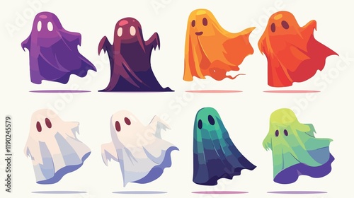Vibrant Halloween Apparition: A Playful Spirit of Shadow and Swank Mood Ghost Party Witty Party Event