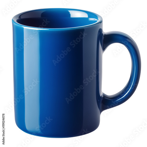 Blue coffee mug isolated on a transparent background 