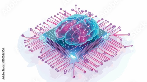 Quantum Nexus: Unraveling the Enigma of Artificial Intelligence Neon Blue Grid Coding Physics Science