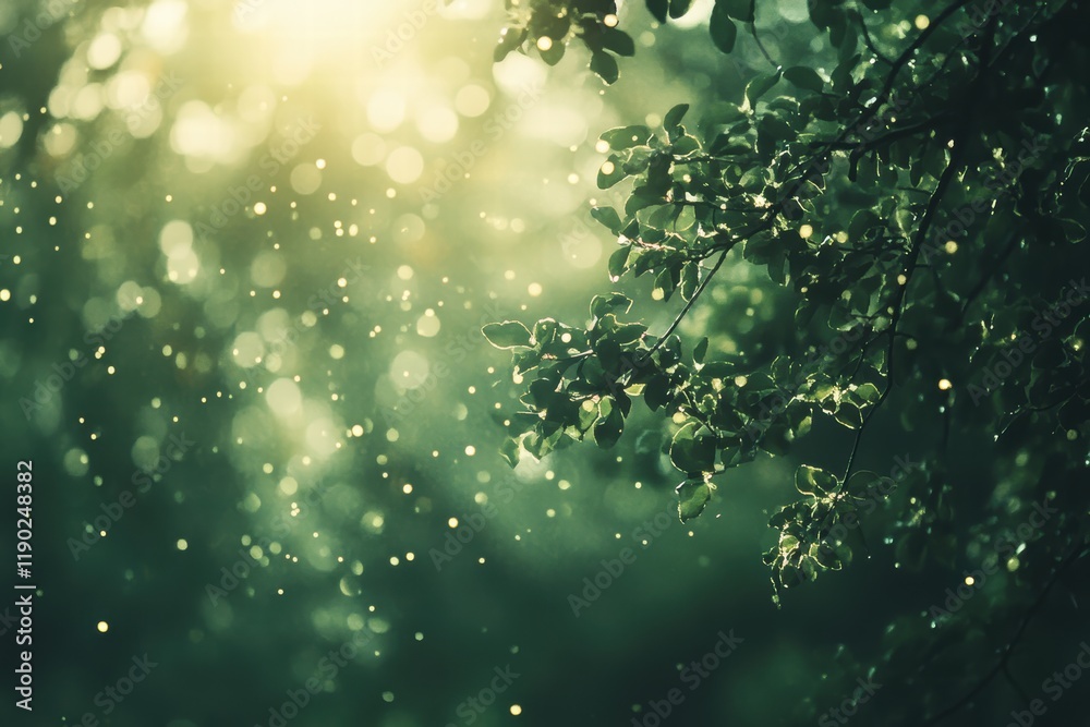A dreamy bokeh green background with light circles drifting across a soft green gradient, evoking a sense of calmness and freshness A dreamy bokeh green background with light circles drifting across a soft green gradient, evoking a sense of calmness and freshness