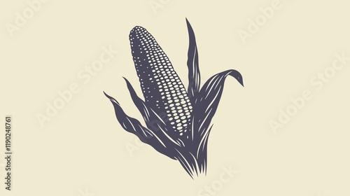 Golden Sketch of Corn for Web, Mobile, and Infographics art icon food logo grain cereal yellow design