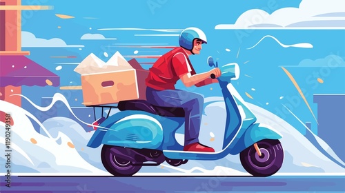 Pizza Delivery on Two Wheels: A Swift Scooter Service courier hot pizza pizza box convenient        