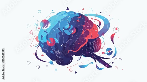 Brain Logo: Symbol for Creative Thinking and Innovation mind idea icon flat brand wisdom design     
