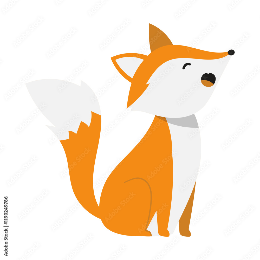 Obraz premium fox cartoon vector illustration