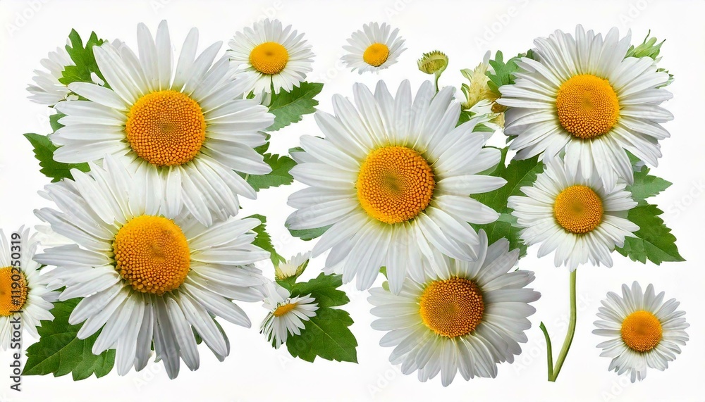 Obraz premium daisies on white background