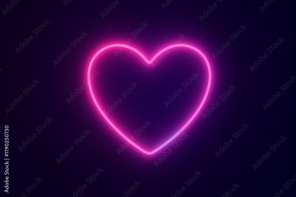 Neon heart outlines glowing against a dark gradient background, perfect for a trendy design. Neon heart outlines glowing against a dark gradient background, perfect for a trendy design.