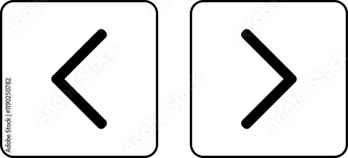 Arrows icons, Left and right, previous and next or back and forth round arrows line art icon for app and website.