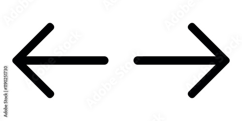 Arrows icons, Left and right, previous and next or back and forth round arrows line art icon for app and website.