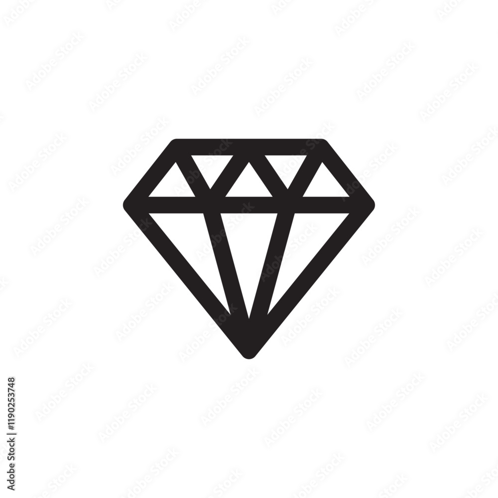 Diamond icon for luxury or precious gem representation Diamond icon for luxury or precious gem representation
