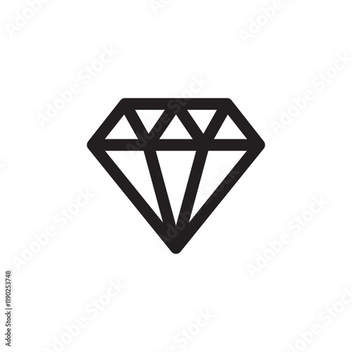 Diamond icon for luxury or precious gem representation