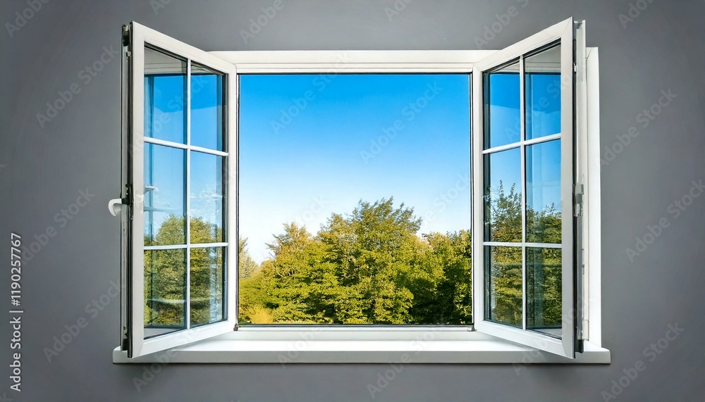 window with green grass
