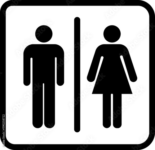 WC icon.Man and woman silhouette.Male and female toilet icon,restroom wc.Toilet icons, WC signs, toilet signs, bathroom symbol, vector illustration.Men and Women Sign for Restroom.