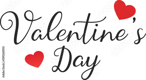 Romantic valentine's typography with red heart graphic