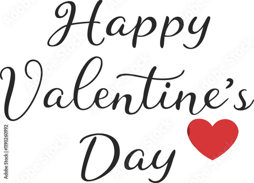 Romantic valentine's typography with red heart graphic