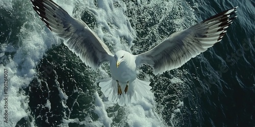 Seagull Flying Over Water