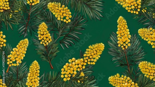 mimosa on a green background holiday march 8