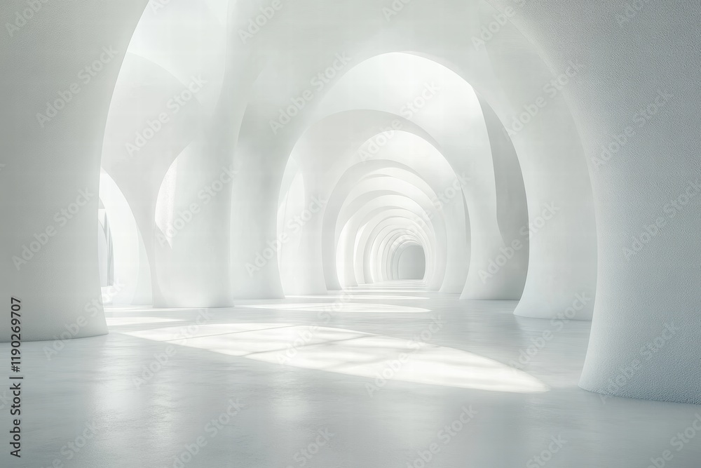 Obraz premium A smooth white background with soft shadows creating depth and dimension