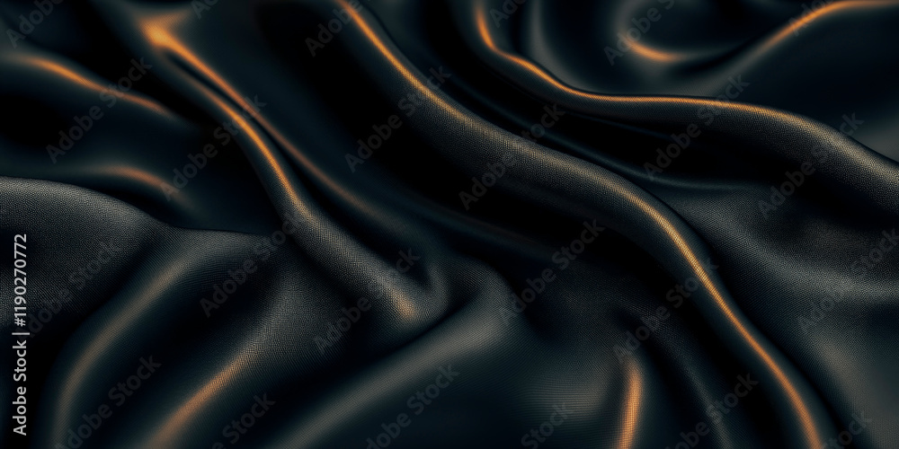 Obraz premium Luxurious black silk fabric texture for elegant design and background use