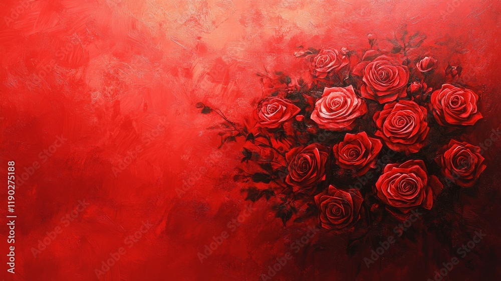 Romantic bouquet of red roses on a vibrant red background perfect for valentine's day celebrations, love themes, and elegant floral designs
Romantic bouquet of red roses on a vibrant red background perfect for valentine's day celebrations, love themes, and elegant floral designs