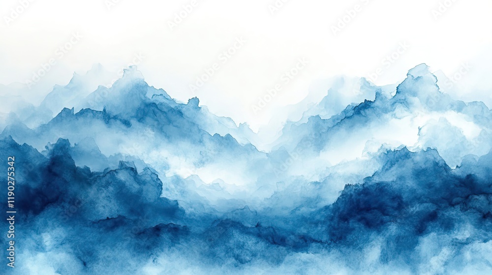 A watercolor abstract background uses shades of dark aquamarine and azure to create a calming and serene atmosphere A watercolor abstract background uses shades of dark aquamarine and azure to create a calming and serene atmosphere