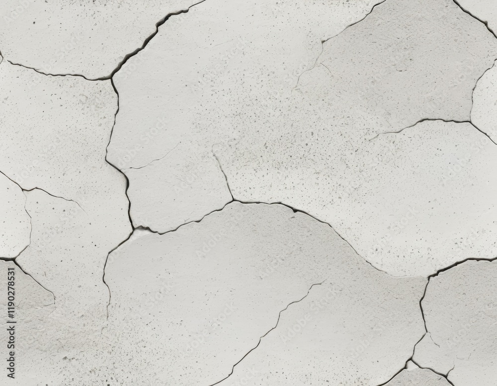 Fototapeta premium Cracked White Concrete Texture: Seamless High-Resolution Grunge Background for Design Projects