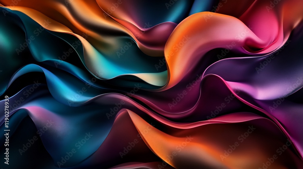 Fototapeta premium Abstract Colorful Swirling Silk: A Symphony of Hues