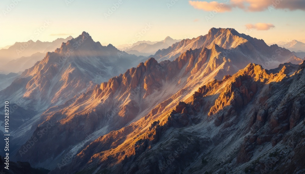 Obraz premium Majestic Mountain Range at Dawn