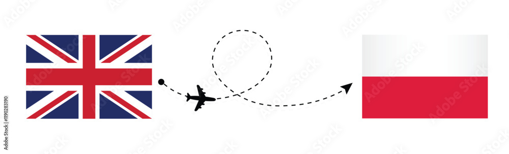 America to Poland flight travel concept . London to Warsaw passenger travelling by air concept America to Poland flight travel concept . London to Warsaw passenger travelling by air concept