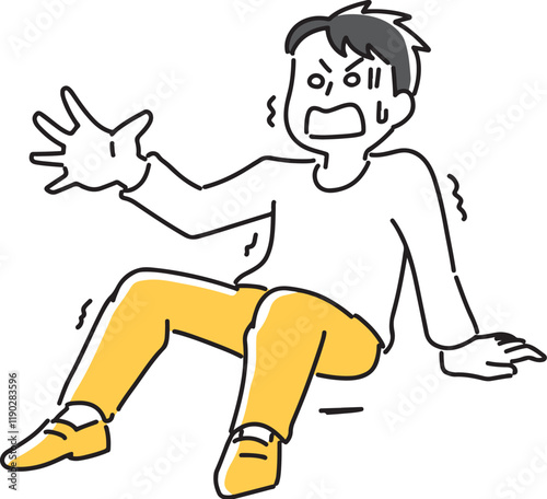 腰を抜かした男性