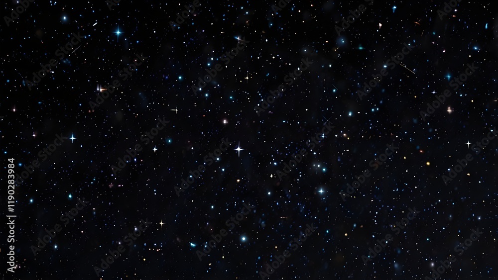 Fototapeta premium Night sky with stars sparkling on black background Generative AI