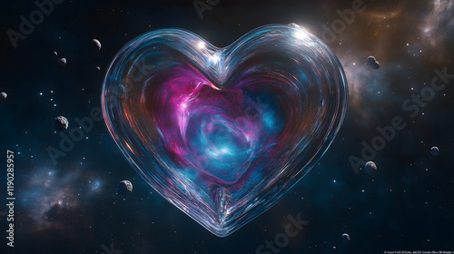 A Glass Heart Containing the Vast Universe photo