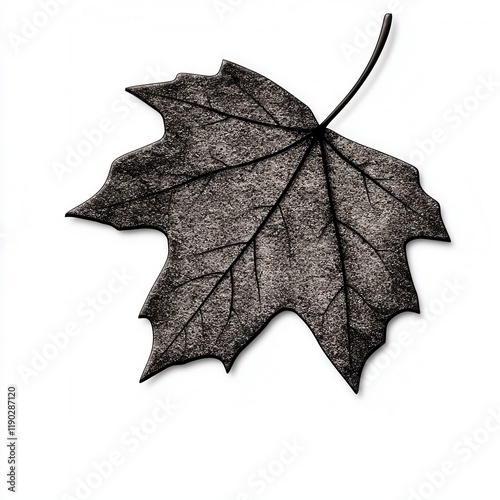 Black and White Leaf Isolated on White Background for Nature Themes