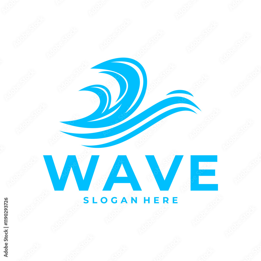 Obraz premium Wave Water simple logo vector. Wave logo concept design template